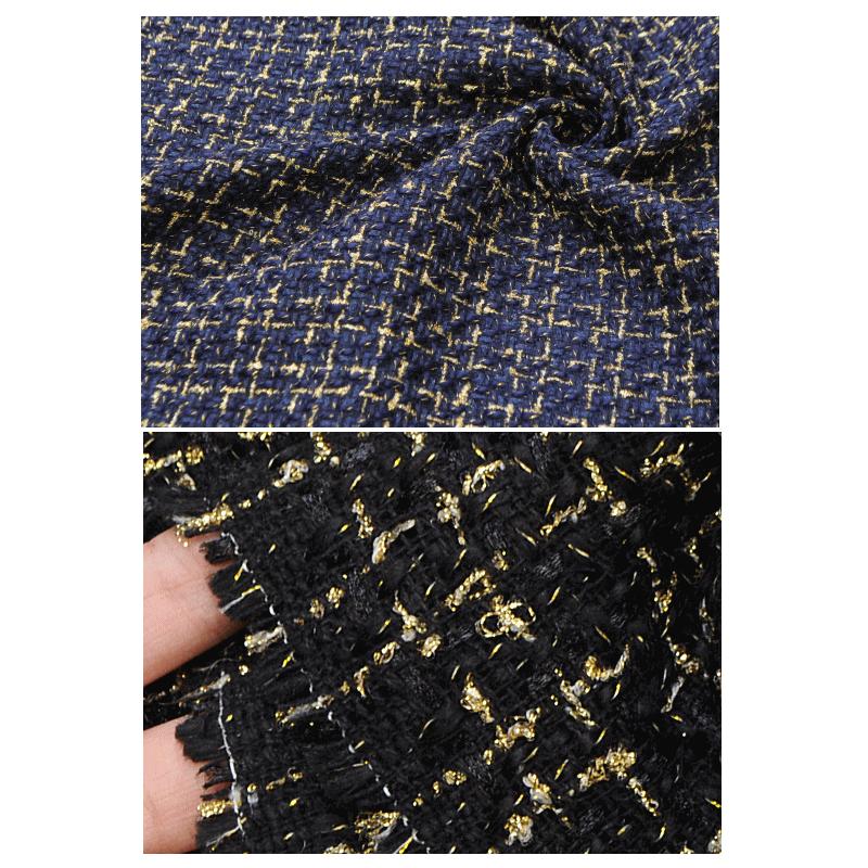 MY mama ツイード 生地 布 ゴールドラメ入り 150cm幅 ポリエステル  