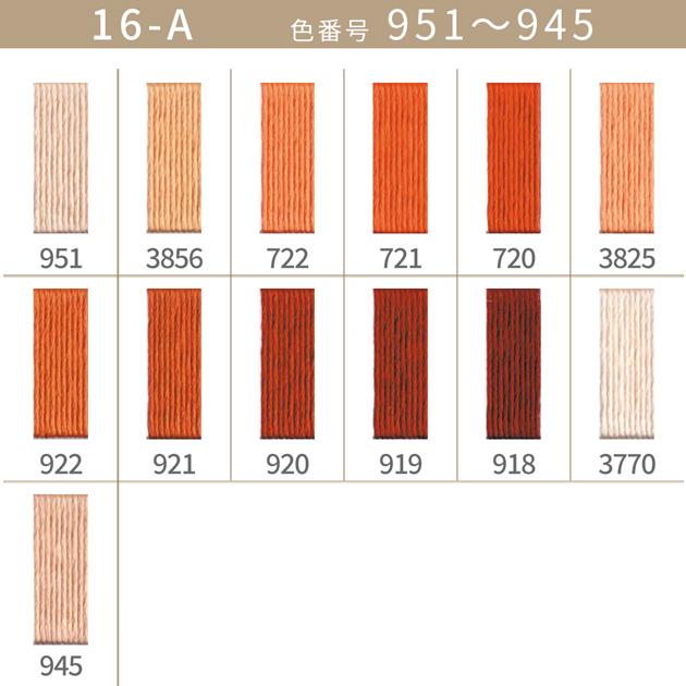 全500色 DMC 刺繍糸 25番 1カセ 8m 16-A 951〜945 13色 □ 117