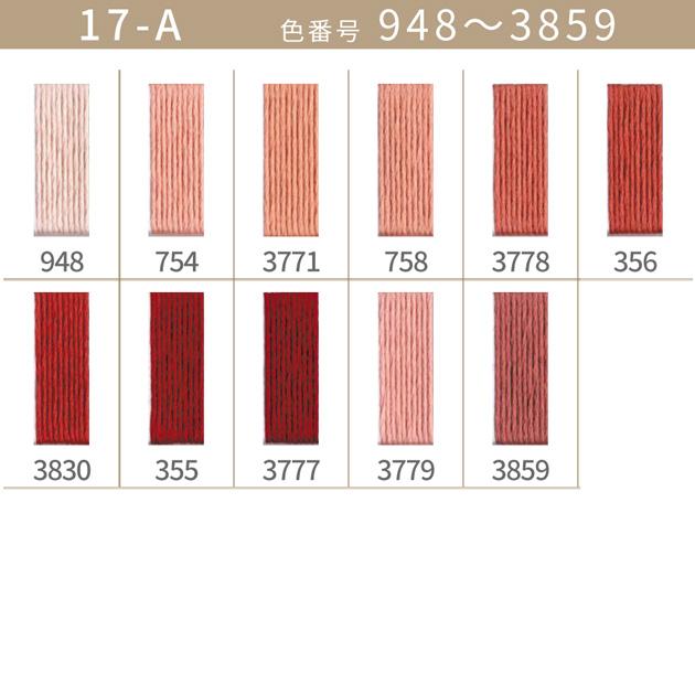 全500色 DMC 刺繍糸 25番 1カセ 8m 17-A 948〜3859 11色 □ 117