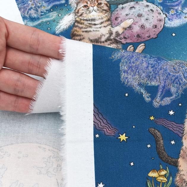 生地 布 布地 365 CAT.ART シーチング 月あかりの猫 □ kokka おとぎの