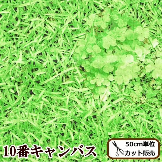 生地 布 10番キャンバス 芝生でゴロン □ ハンドメイド 手芸 手作り