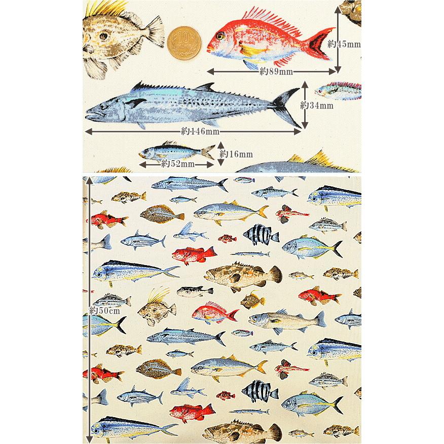ツイル 生地 フィッシュ スイム □ 魚 さかな サカナ 入園 入学 男の子 