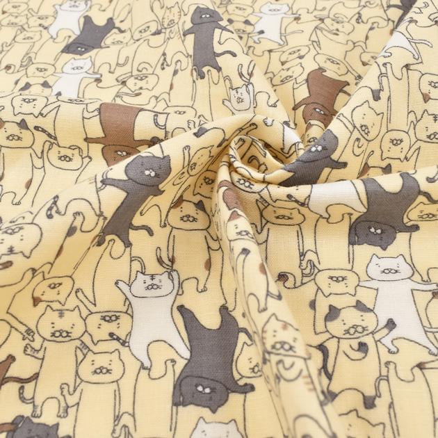オーダーページ ハンカチ 484 ねこちゃん柄茶色 ハンドメイド2/5