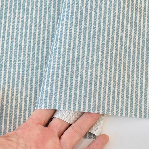 生地 布 つや消し ラミネート ヒッコリー風 デニム □ ストライプ