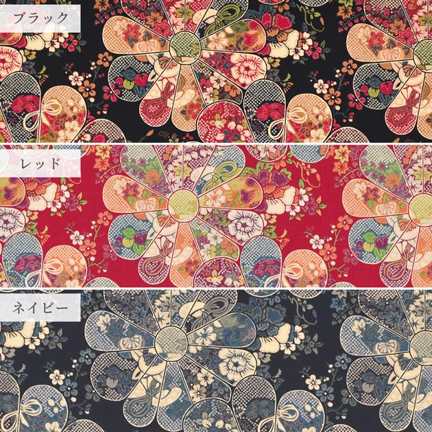 生地 布 布地 有輪 板谷なおみ シャーティング 菊 文様 リファインド