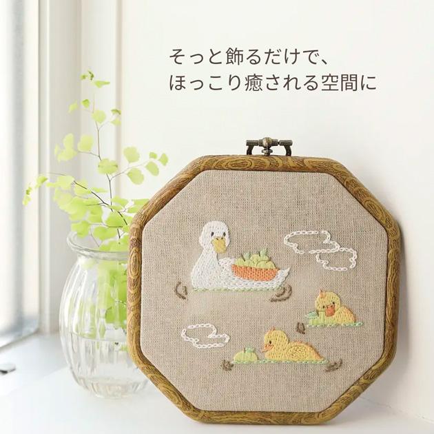 DMC ウッド調フレーム 八角形 12.5cm □ 刺繍枠 額 おしゃれ 樹脂製