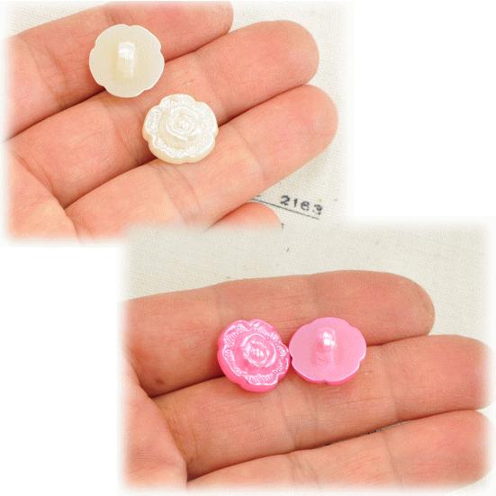 MY mama ローズプラボタン 15mm 20個 □ ハンドメイド 手芸 手作り 
