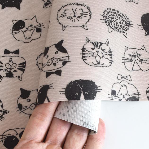 生地 布 布地 つや消し ラミネート にゃん顔コレクション □ 猫 可愛い