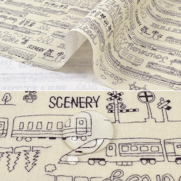 生地 つや消し ラミネート カッコいい 新幹線 乗り物 手描き 風 電車