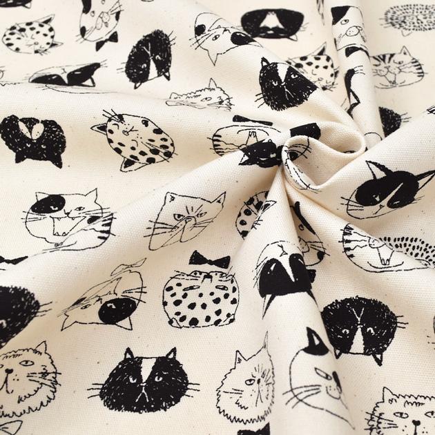 生地 布 布地 オックス にゃん顔コレクション □ 可愛い 猫 動物