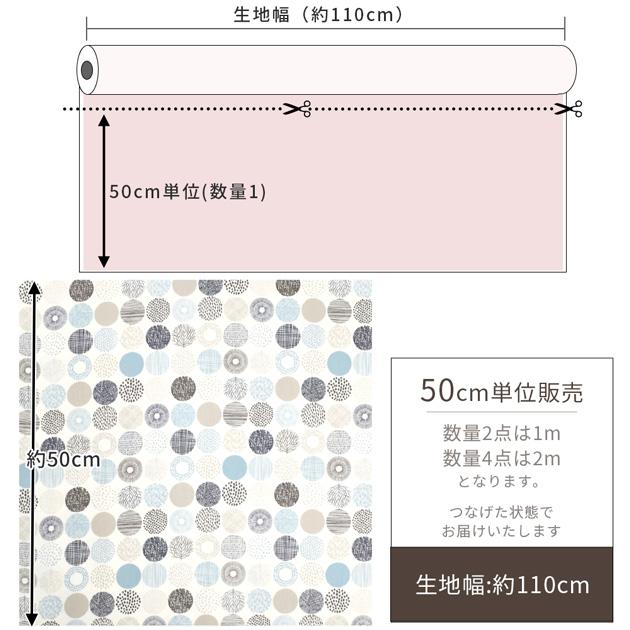 生地 布 布地 つや消し ラミネート 北欧 ドット ミディアム ツリー