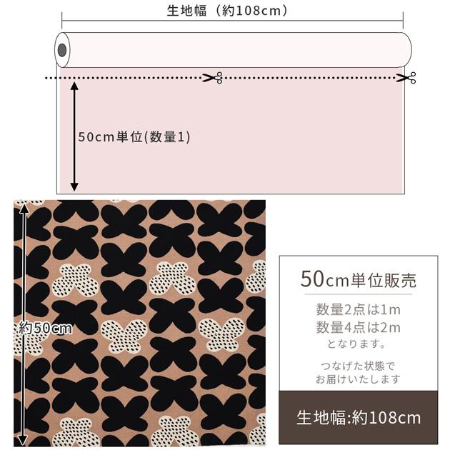 生地 布 布地 う早この布 綿麻 キャンバス てふてふ □ ちょうちょ