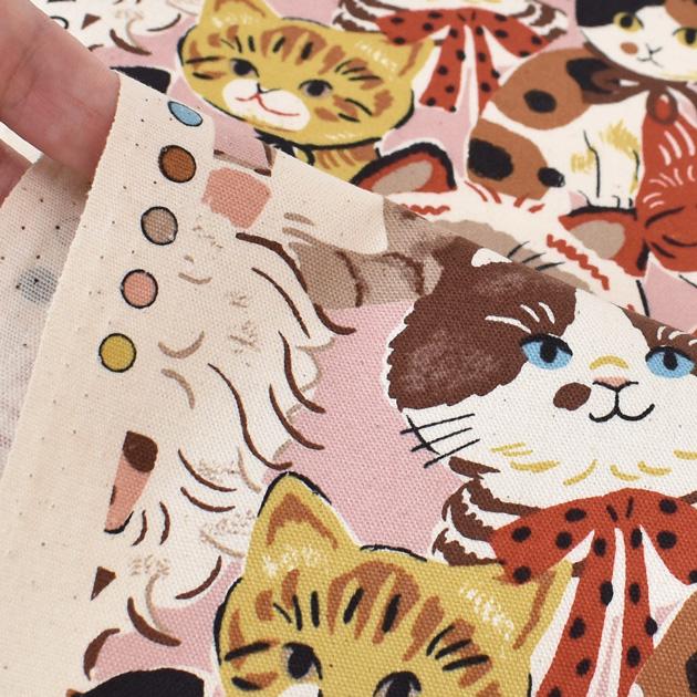 生地 オックス 可愛い パワフル アニマル ネコ □ KOKKA リボン 生地 オックス 可愛い パワフル アニマル ネコ □ KOKKA リボン