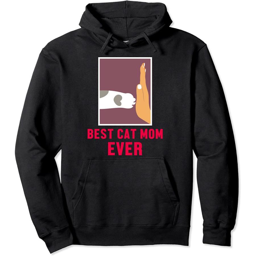 ベスト 猫 ママ エバー ハイファイブ ネコ 恋人 動物 Meow Paw パーカー|my-market|02