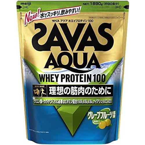 ザバス(SAVAS) アクアホエイプロテイン100+クエン酸 1,890g グレープフルーツ風味90食分 ソイプロテイン 気質アップ
