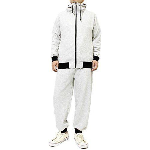売れ済公式店 セットアップ メンズ 大きいサイズ ボリュームネックパーカー スウェット ジョガーパンツ ポンチ素材 上下 ジャージ 2xl グレー 無地 激安 お得 Www Superavila Com