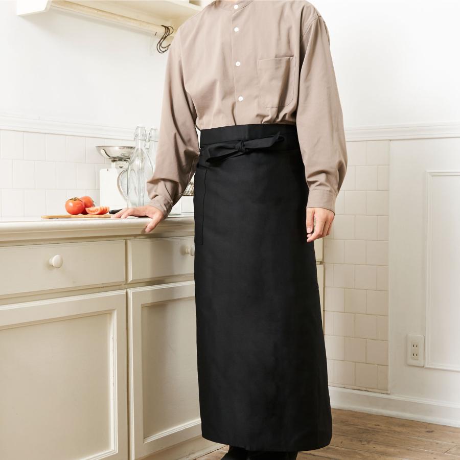 ソムリエエプロン メンズ エプロン サロン 黒 綿100％ 前掛け