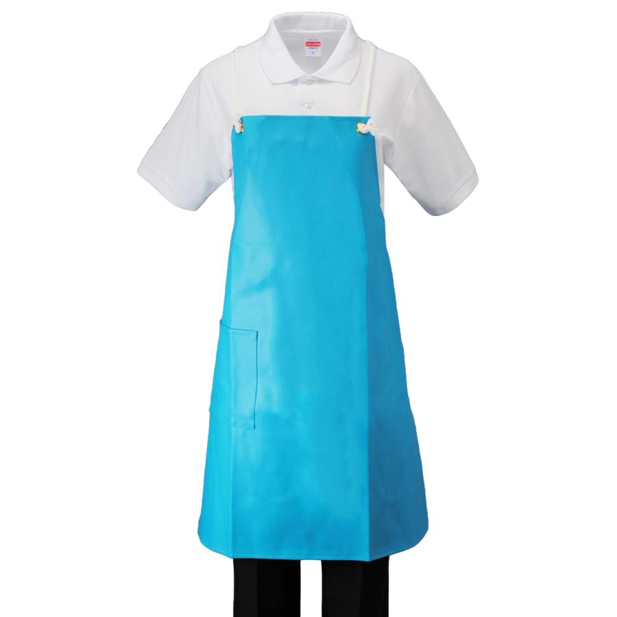 エプロン ビニール カラー 前掛 防水 レザー風 保育園 イベント 給食