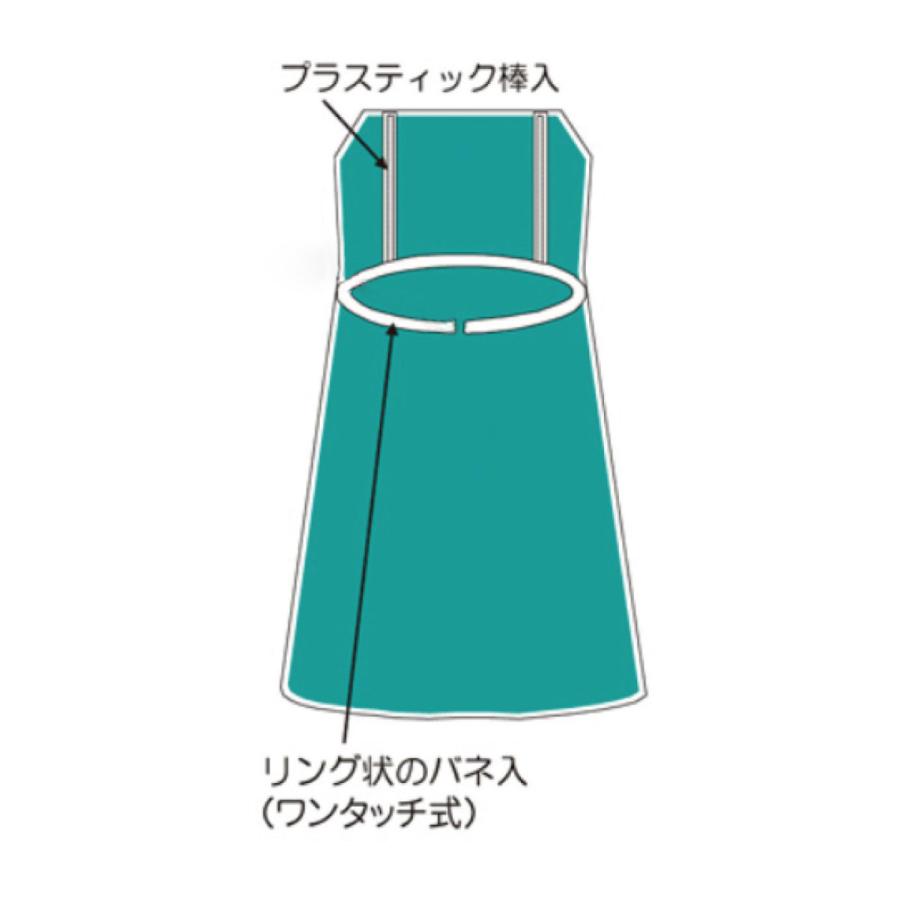 ワンタッチ 前掛け 胸付 防水 ハンディ前掛 業務用 ビニール エプロン