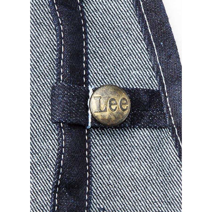 Lee 2way 胸当て 腰下 エプロン デニム ヒッコリー レディース メンズ カフェ 保育士 ワーク 作業着 業務用 飲食店 店舗 ユニフォーム LCK79006