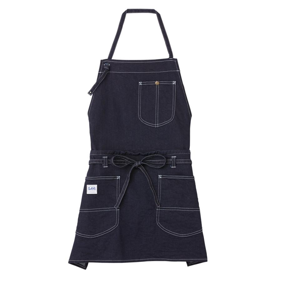 【新品未使用】LEE エプロン ヒッコリー【タグ付き】 Lee 2way 胸当て 腰下 エプロン デニム ヒッコリー レディース