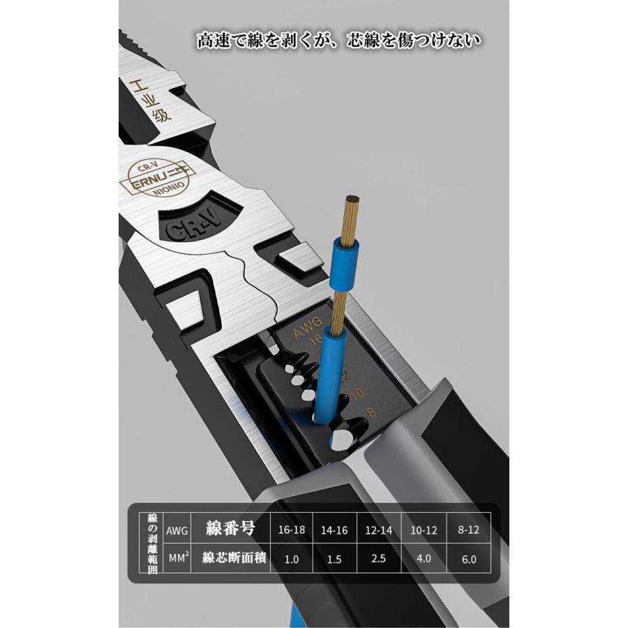 ペンチ ワイヤーカッターペンチ 多機能家庭用 ワイヤーカッターペンチ 斜め口尖った先端のペンチ 手で使うペンチ工具｜mya-bussan｜03