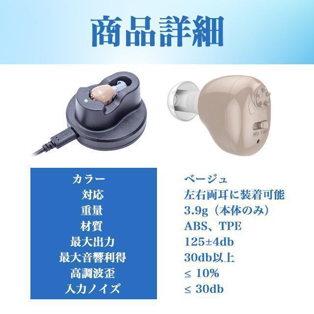 集音器 高齢者 補聴器 USB充電式 両耳兼用 軽量モデル 小型モデル｜mya-bussan｜06