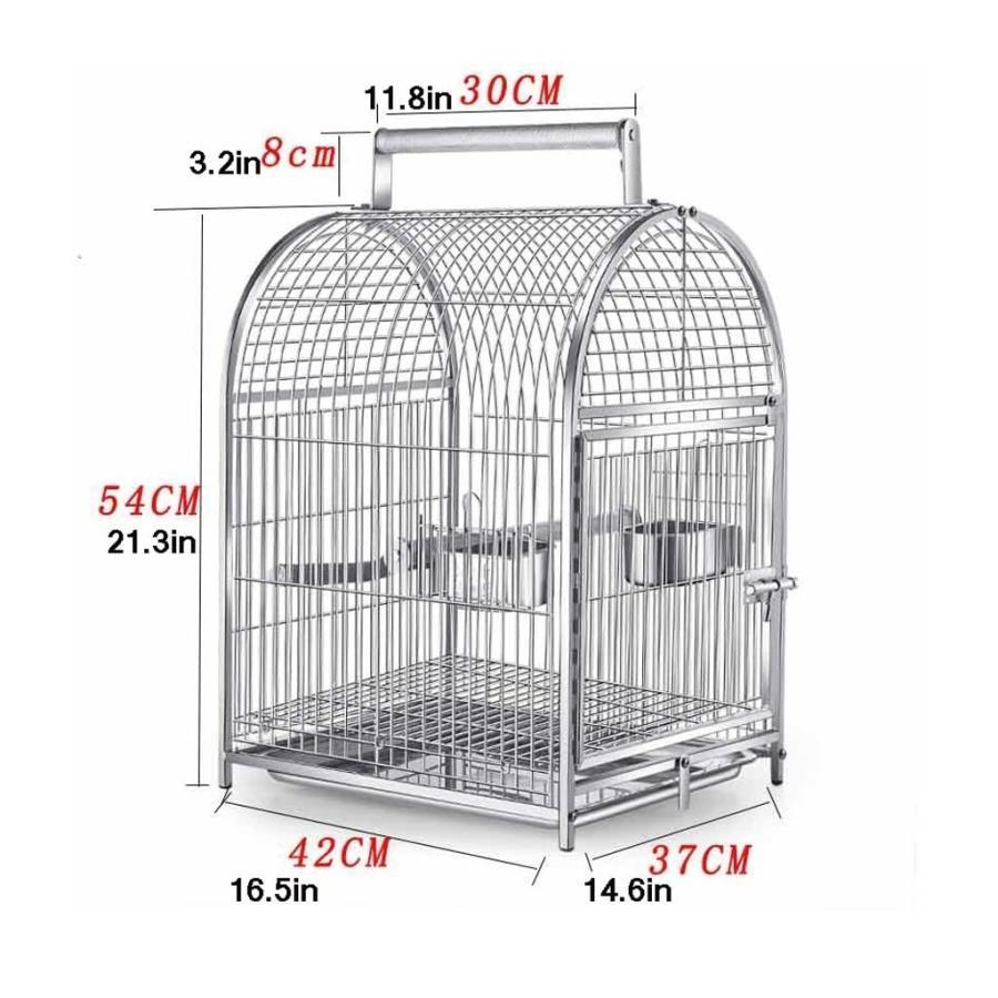 バードキャリア 錬鉄の鳥のキャリアのオウムの鳥のケージのステンレス鋼の通気性の高い旅行ケージ ペット用品｜mya-bussan｜02