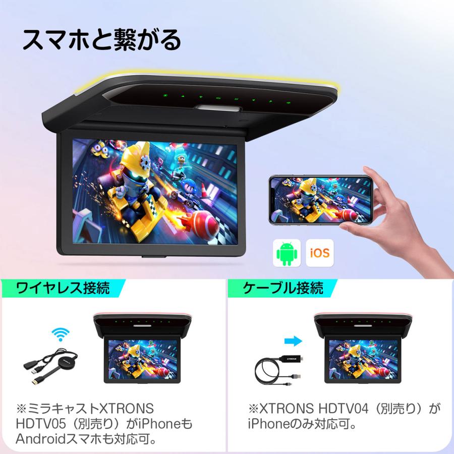 未使用 10.2インチ フリップダウンモニター フルHD 1080P HDMI XTRONS 最新 10.2インチ フリップダウンモニター スピーカー内蔵