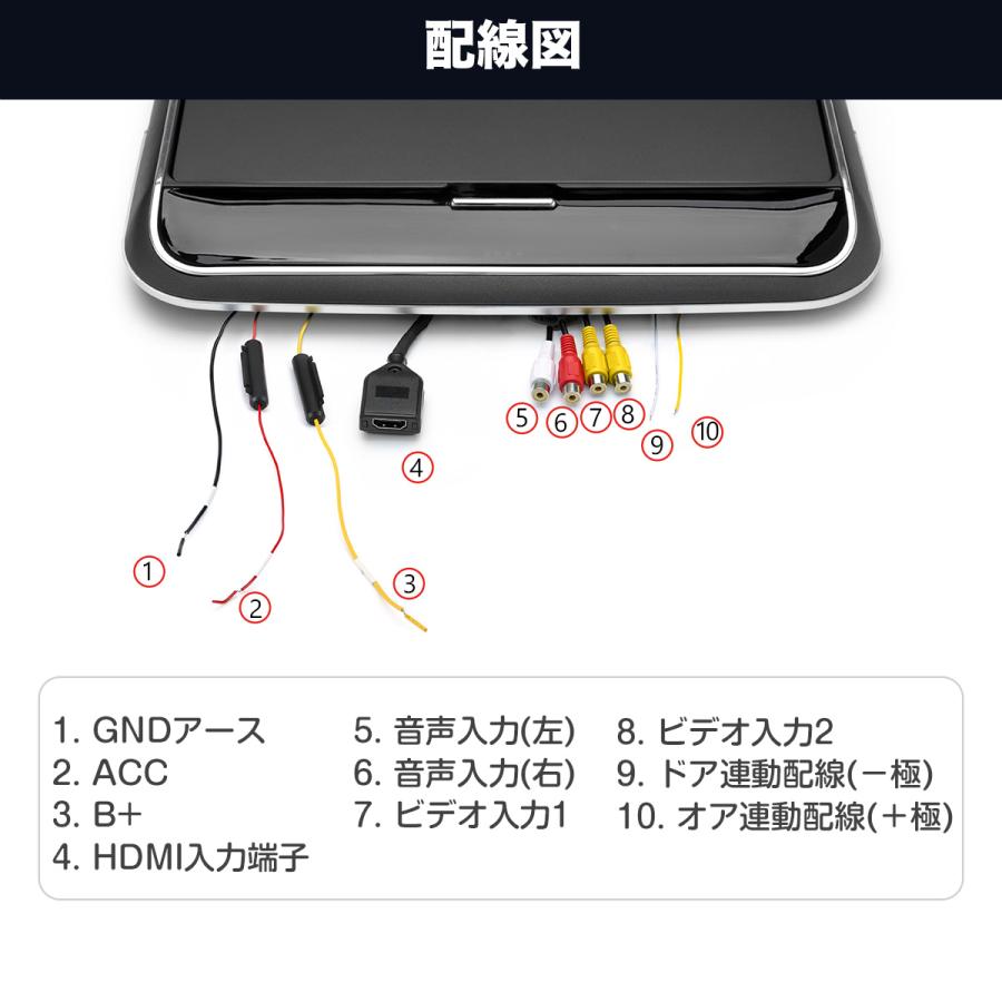 XTRONS フリップダウンモニター 14インチ Android 超薄 IPS大画面 フルHD 1920x1080 HDMI入力 8Kビデオ スピーカー内蔵 ドア連動 水平開閉155度 USB(CM141A)｜mycarlife-jp｜19