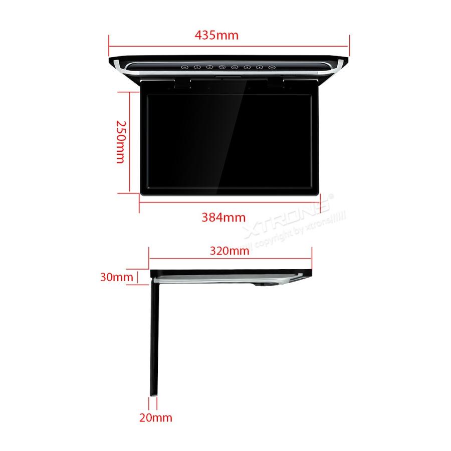 フリップダウンモニター XTRONS （CM156HD）XTRONS 15.6インチ 大画面 フリップダウン