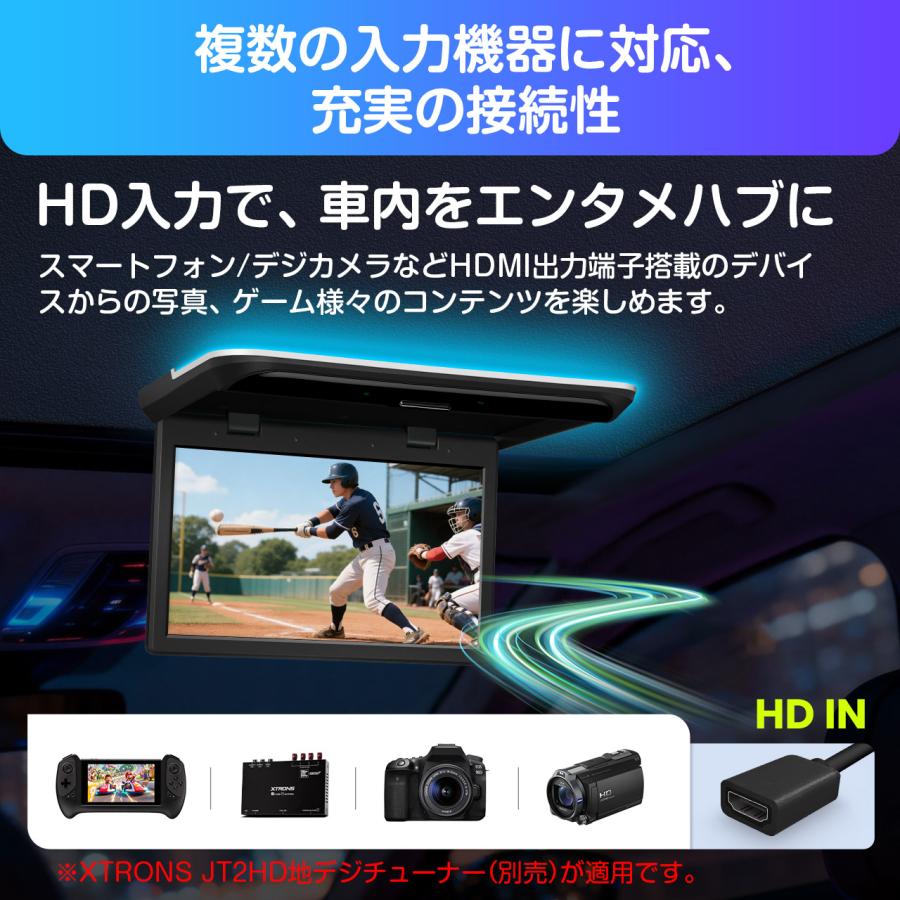 XTRONS フリップダウンモニター 15.6インチ Android モニター IPS大