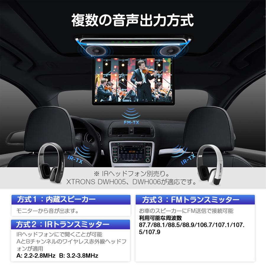 XTRONS CM173HDフリップダウンモニター17インチHDMI USB XTRONS 17.3インチ フリップダウンモニター スピーカー内蔵 16:9