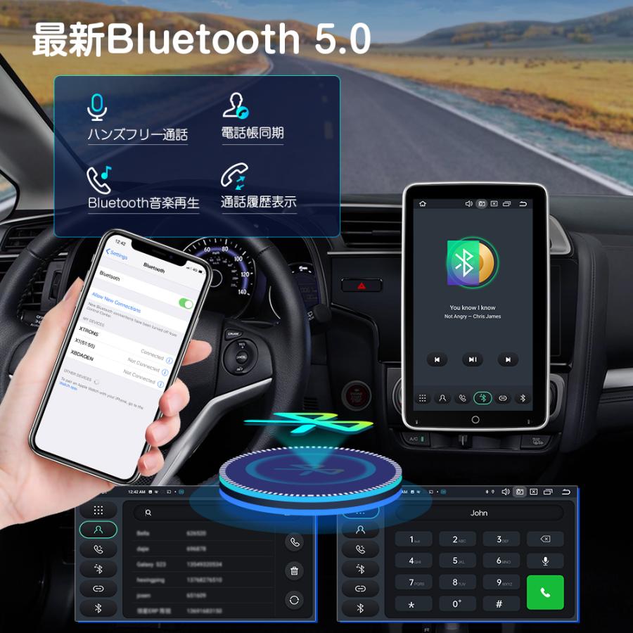 カーナビ フルセグ 1DIN 最新 Android13 XTRONS 10インチ 8コア 地デジ タッチ操作 モニター回転可 QLED オーディオ 4G通信 CarPlay Android Auto(DX120L-TV)｜mycarlife-jp｜14