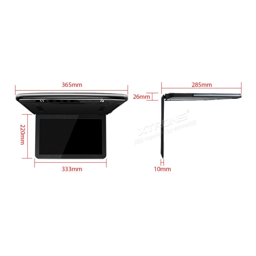CM136HD）XTRONS 13.3インチ 大画面 フリップダウンモニター 1920x1080