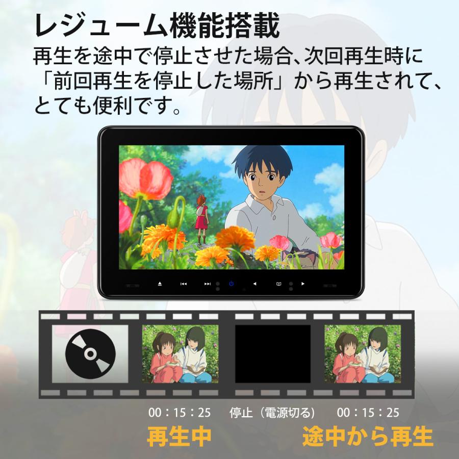 (HD91UN)XTRONS ヘッドレストモニター 9インチ DVDプレーヤー 800*480 フロントスピーカー リアモニター HDMI入力 入出力 レジューム機能 カバー付 1個1セット|mycarlife-jp|10