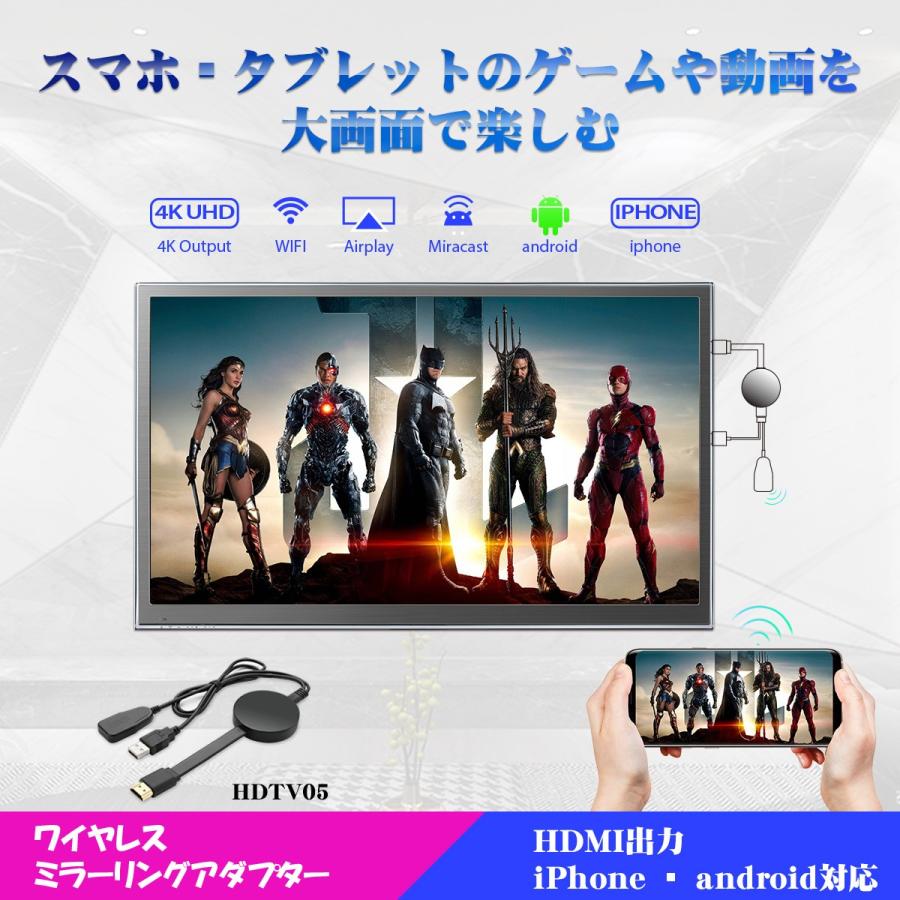 ミラーリング レシーバー XTRONS ワイヤレス HDMIドングル iphone Android ディスプレイ アダプタ 無線 AirPlay MiraCast ミラキャスト エアーキャスト (HDTV05)｜mycarlife-jp