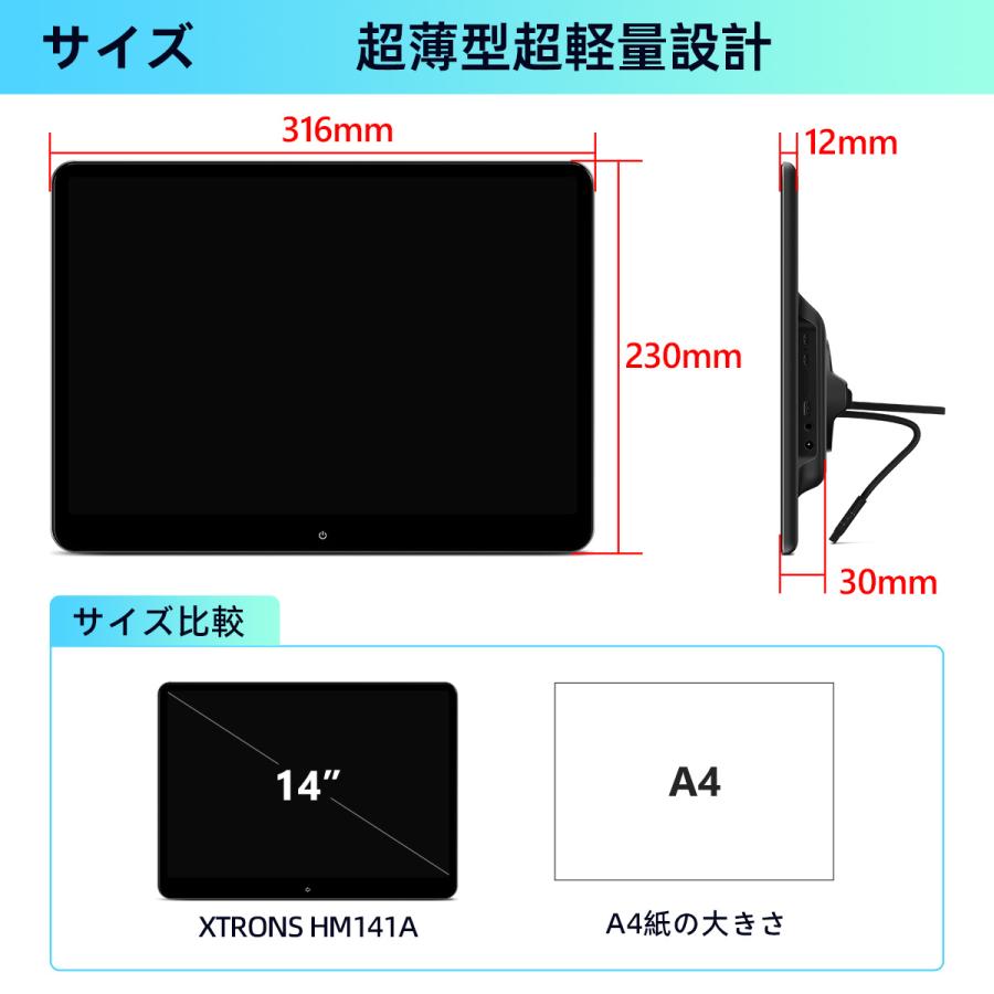 14インチ ヘッドレストモニター A4サイズ Amazon.co.jp: 【SAKUKA公式