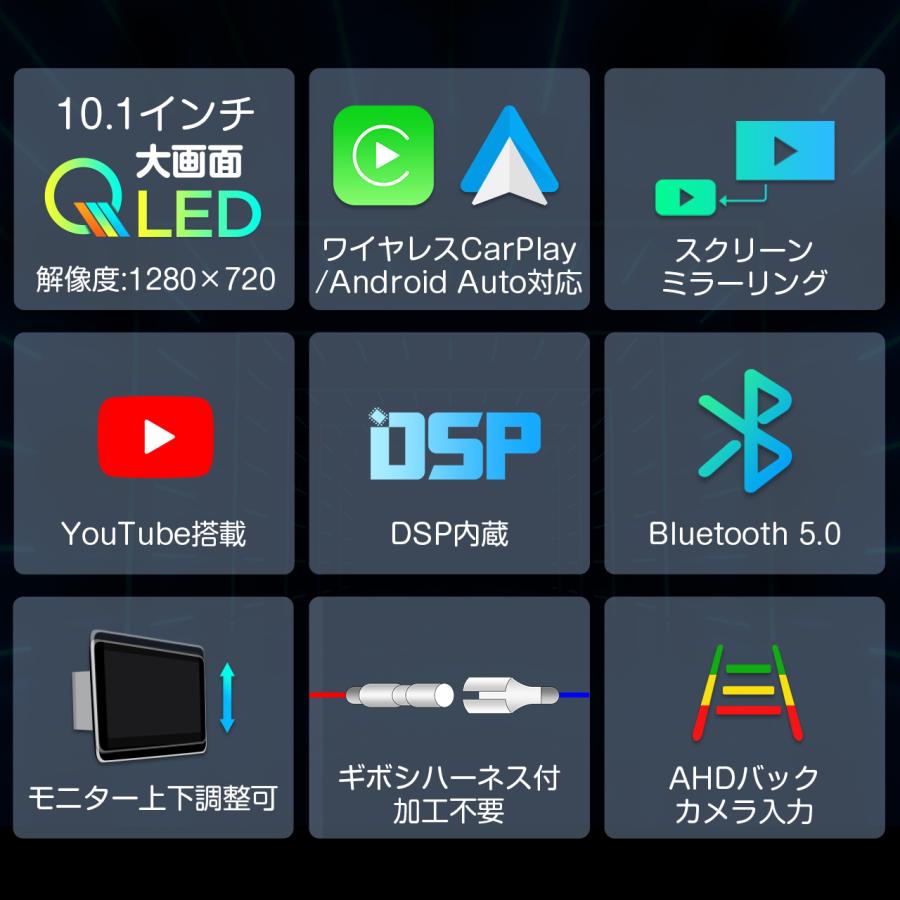 10.1インチCarPlay、アンドロイドオート対応最新OS android15 10.1インチCarPlay、アンドロイドオート対応最新OS android13