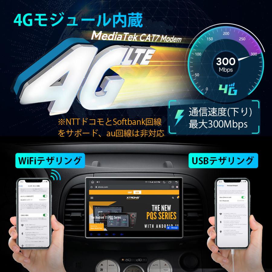 XTRONS カーナビ 2DIN 10.1インチ Android12 カーオーディオ 4G通信 SIM対応 大画面 DVDプレーヤー ワイヤレスCarPlay android auto ミラーリング（TIE124）｜mycarlife-jp｜03