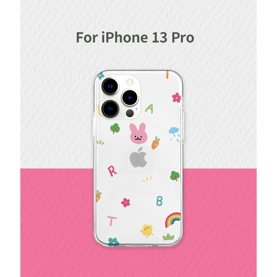 iPhone 13 / Pro mini ケース ソフト クリア バックカバー Akan ピンク