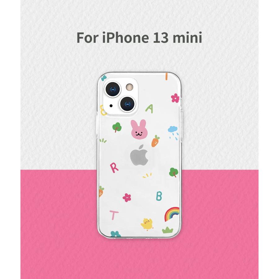 iPhone 13 / Pro mini ケース ソフト クリア バックカバー Akan ピンク