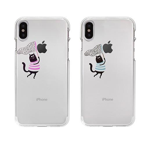 【訳あり アウトレット】iPhone Xケース Dparks ソフトクリアケース 虫取りネコ（ディーパークス）アイフォン カバー｜mycaseshop