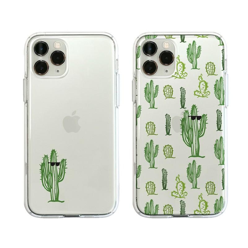 iPhone 11 Pro / ケース XS X XR Dparks ソフトクリアケース サボテン