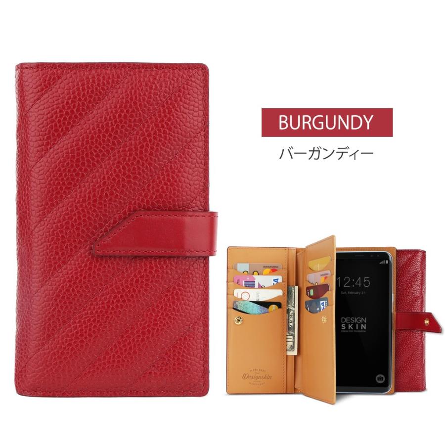 スマホケース 手帳型 スライド式 多機種対応 マルチケース Design Skin QUILTING SNAP LEATHER CASE 本革 ほぼ全機種対応 ケース Mサイズ Lサイズ｜mycaseshop｜12