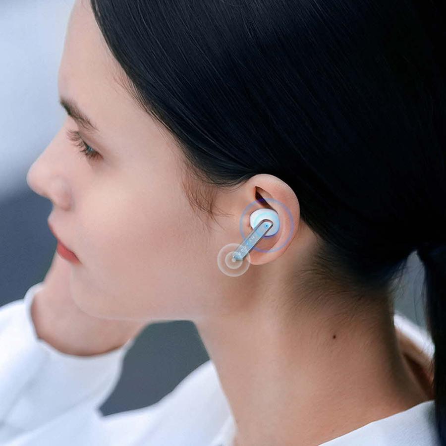 ハイブリッド型 ワイヤレスイヤホン Bluetooth 5.2 Haylou W1 超軽量 ブルー トゥース  AAC aptX aptX Adaptive |  | 06