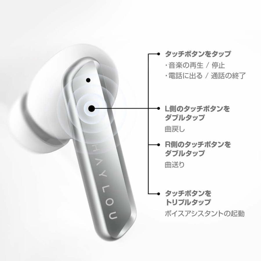 ハイブリッド型 ワイヤレスイヤホン Bluetooth 5.2 Haylou W1 超軽量 ブルー トゥース  AAC aptX aptX Adaptive |  | 09