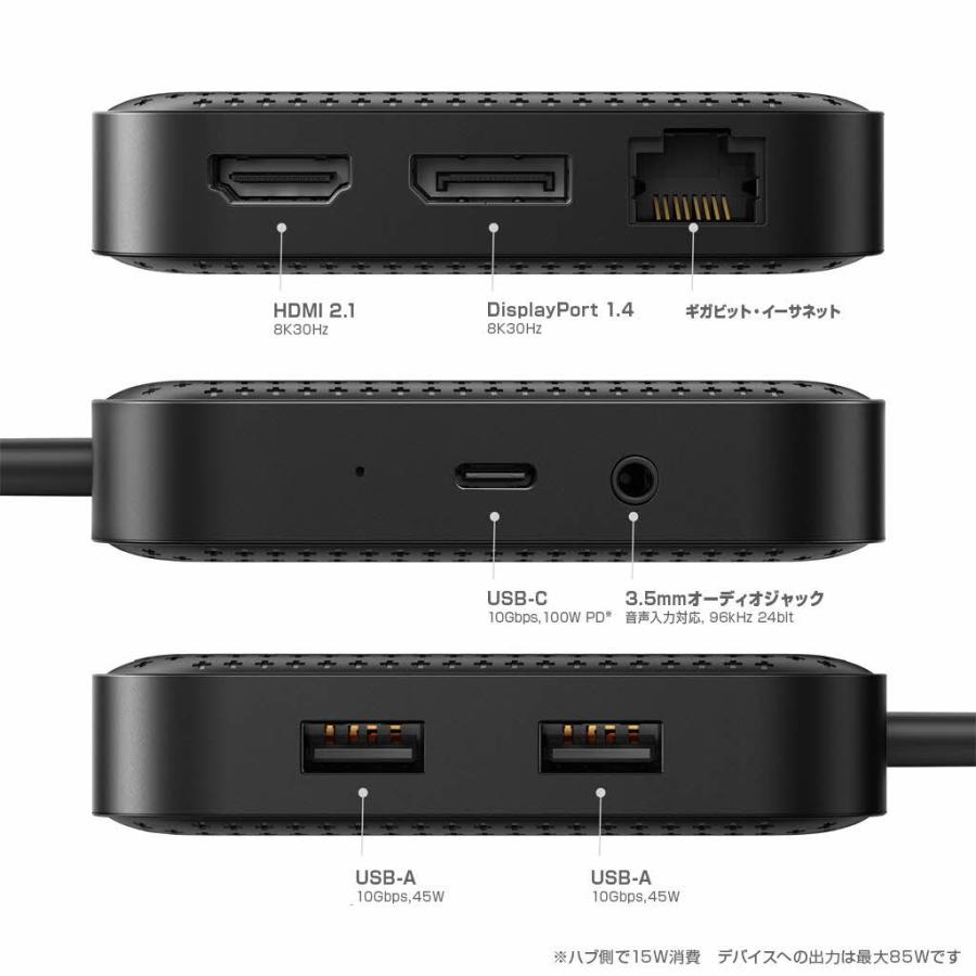 【正規品】HyperDrive USB C ハブ モバイルドック Type C hub 7ポート拡張 HYPER++ [ 85W PD イーサネット USB4 40Gbps HDMI DP USB-A オーディオジャック ]｜mycaseshop｜06