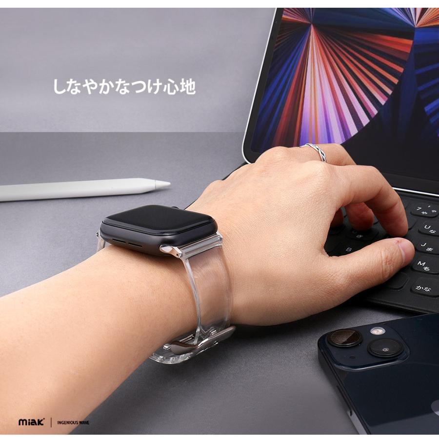 Apple Watch 透明バンド miak CLEAR BAND for アップルウォッチ Ultra 49mm, 45-38mm (Series 1-8,SE)｜mycaseshop｜07