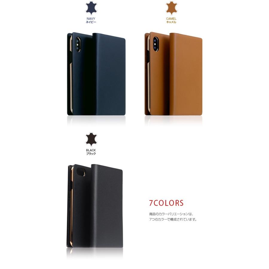 iPhone XS / X ケース SLG Design Calf Skin Leather Diary 手帳型 本